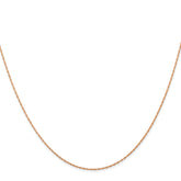 10K Rose Gold .5mm Carded Cable Rope Chain